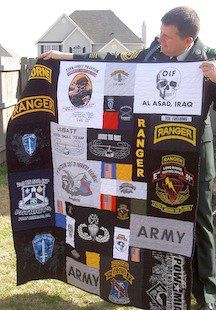 Army tee shirt quilt