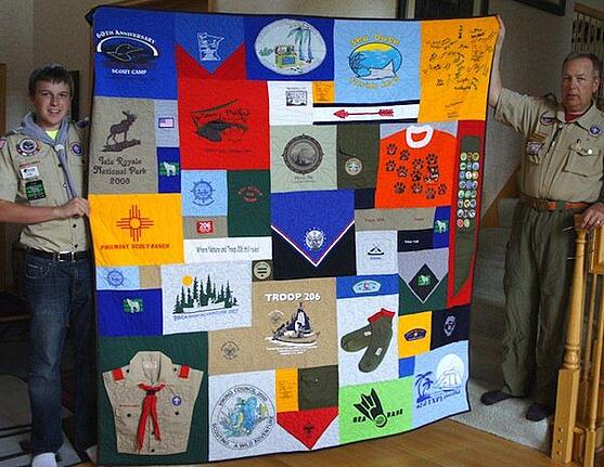 Boy scout T-shirt quilt by Too Cool T-shirt Quilts