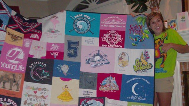 Girl with T-shrit quilt