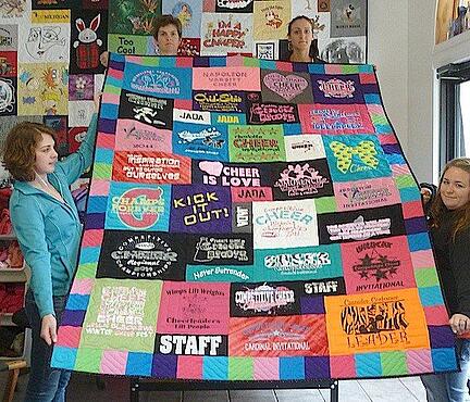The Too Cool T-shirt Gang with an awesome T-shirt quilt
