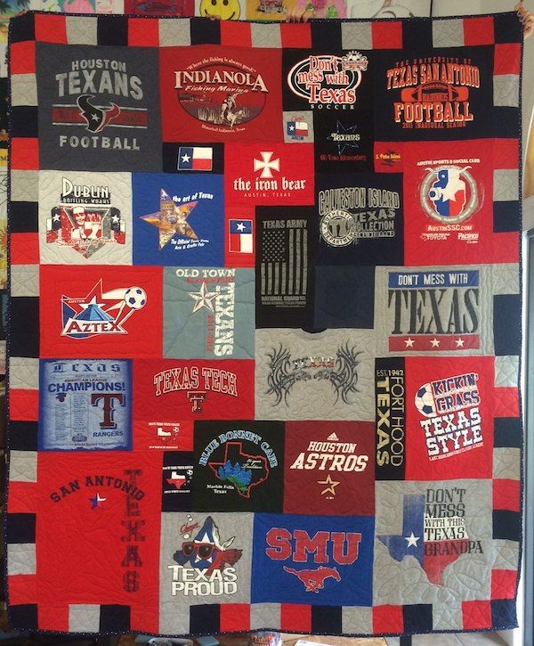 A Too Cool T-shirt Quilt quilt Texas theme quilt