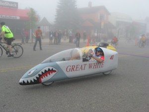 David Johnson riding Great White at the start of the Black Bear leaving Grayling David Johnson riding Great White at the start of the Black Bear leaving Grayling