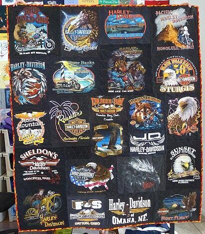 Harley Davidson T-shirt Quilt by Too Cool T-shirt Quilts