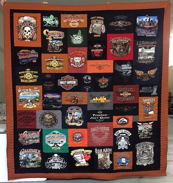 Photographs of Harley Davidson Tshirt Quilts