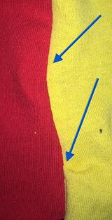 bad seam in a T-shirt quilt