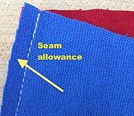 seam allowance on a T-shirt quilt