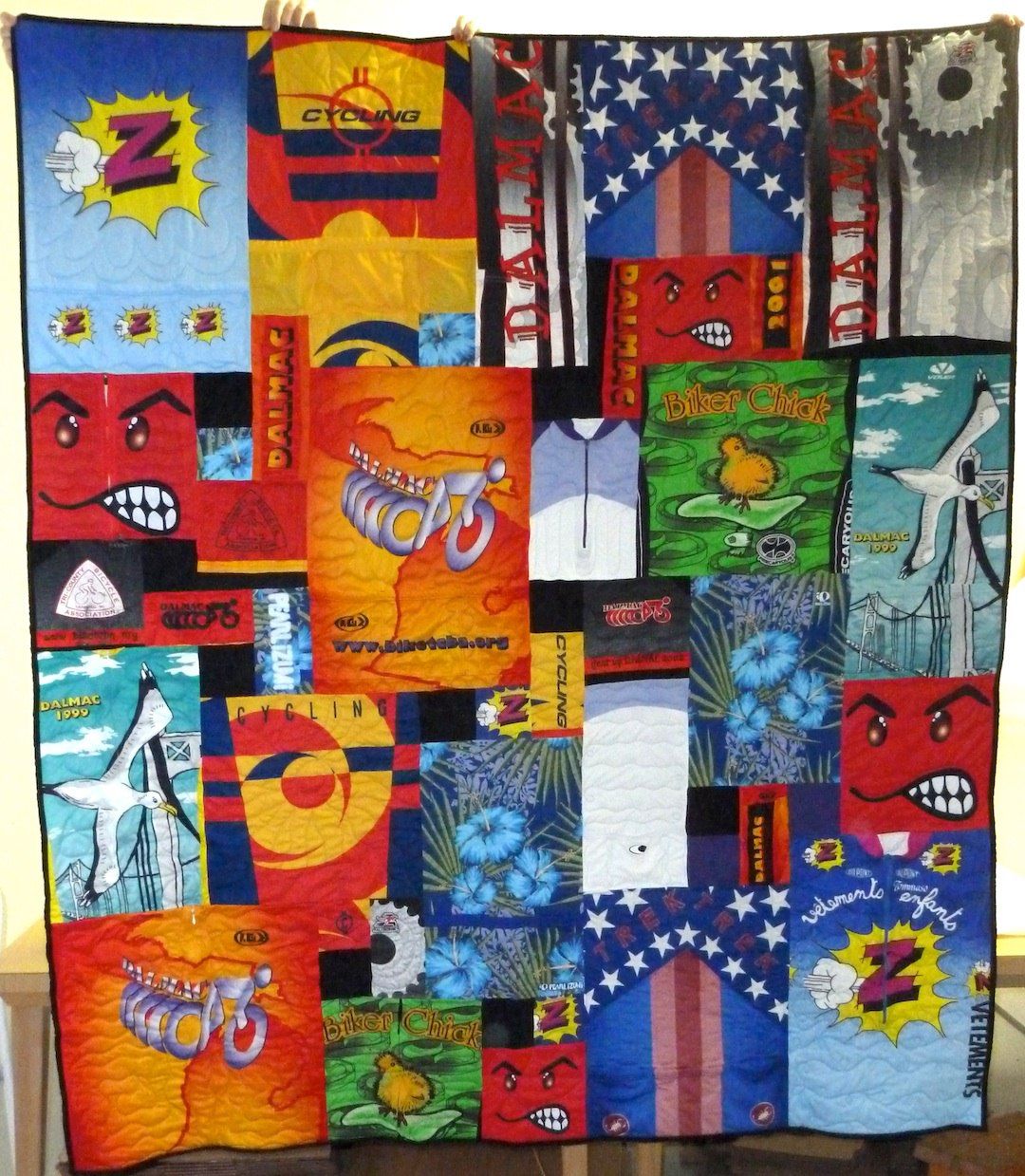 Bicycling jersey quilt Bicycling jersey quilt