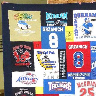 T-shirt quilt with a 4" solid border
