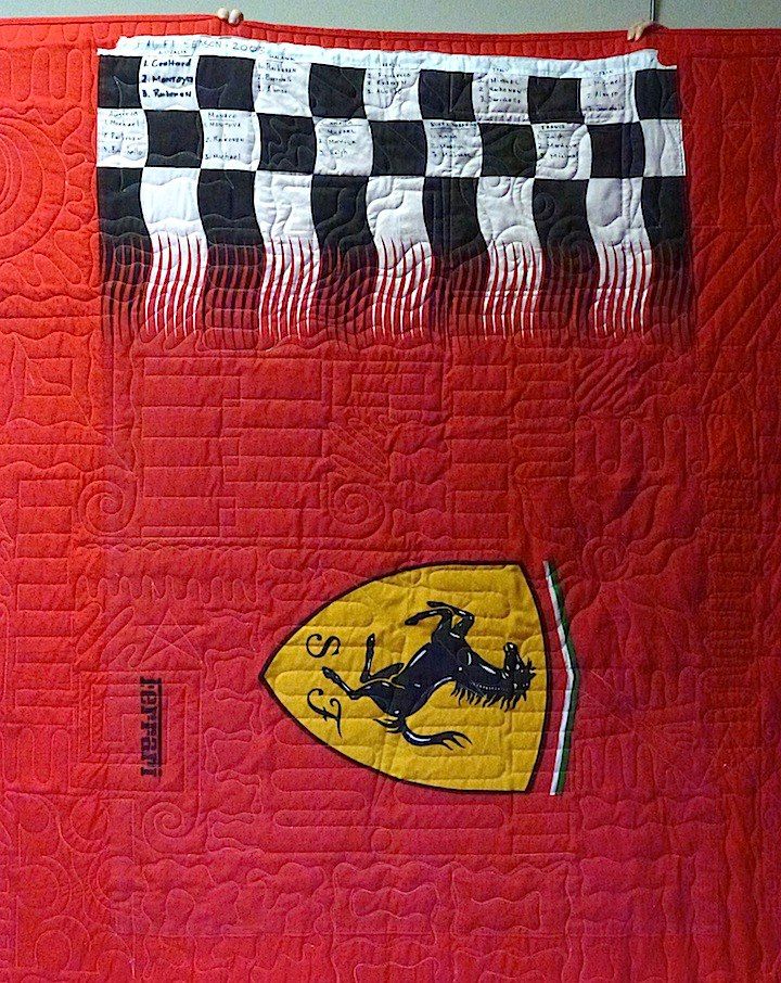 Ferrari flag on the back of a too cool T-shirt Quilt