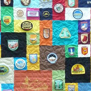 Patches T-shirt quilt by Too Cool T-shirt Quilts