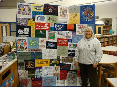 school rretirement gift of a T-shirt quilt