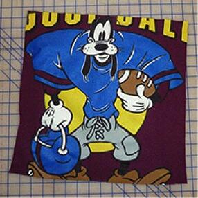 cropped image on a T-shirt quilt