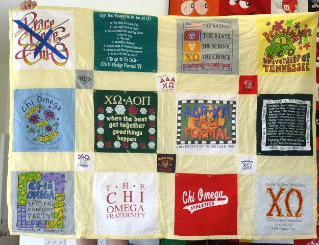 This is what a traditional style T-shirt looked like before it was transformed into a Too Cool T-shirt quilt. 