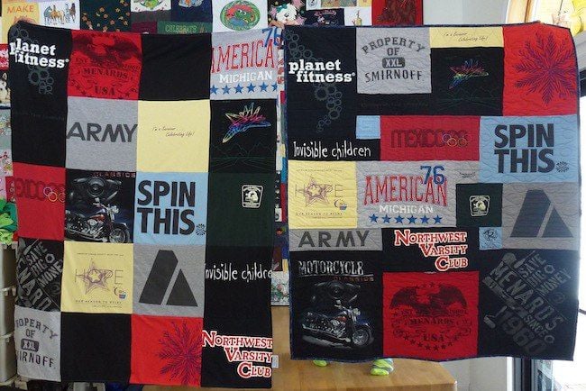 Compare a project repat blanket with a Too Cool T-shirt quilt