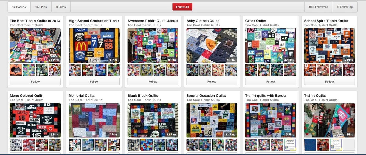 T-shirt quilt directions on Pinterest