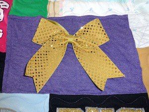 hair bow used in a Too cool T-shirt quilts