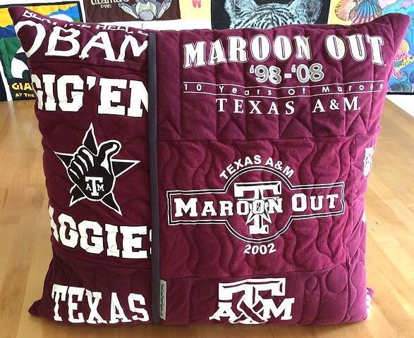Texas A & M T-shirt pillow