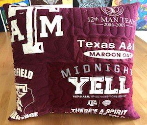 Texas A & M T-shirt pillow