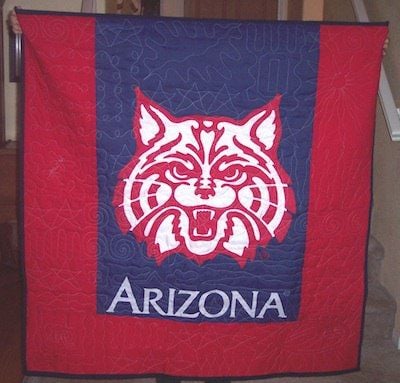 A flag can be used on the front or back of a quilt or T-shirt quilt.