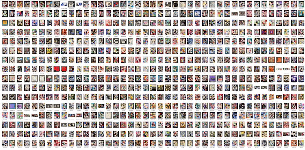 2021 Quilts - thumbnails of most of the quilts made in 2021 