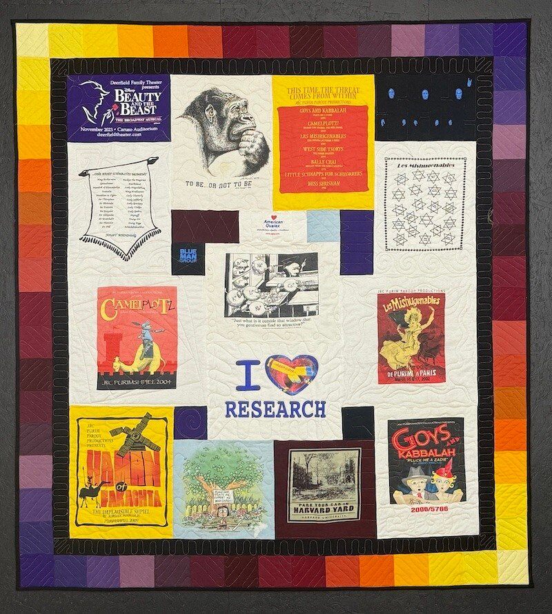 3 color ombre T-shirt Quilt with a border by Too Cool T-shirt Quilts