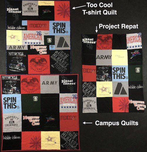 Compare Project Repat, Campus Quilts and Too Cool T-shirt Quilts