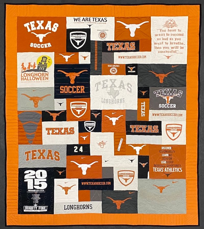 T-shirt Quilt with a border by Too Cool T-shirt Quilts