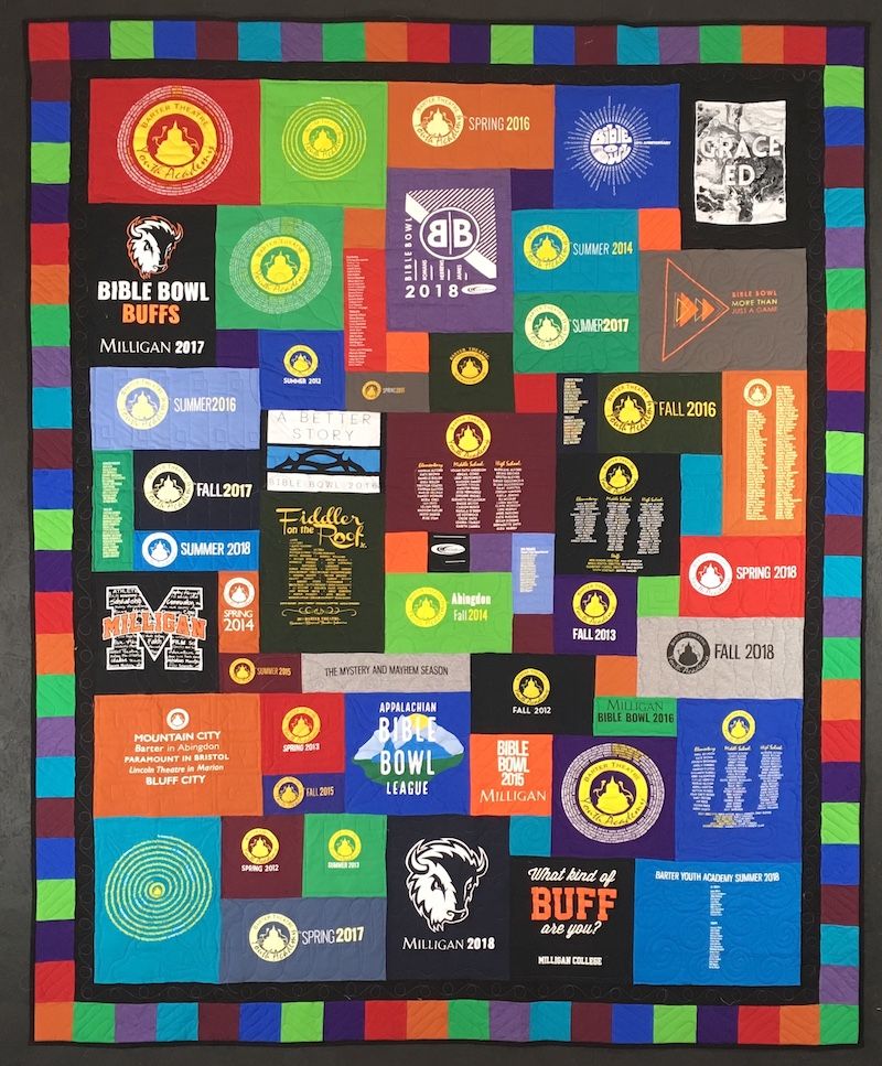 A very awesome T-shirt quilt by Too Cool T-shirt Quilts