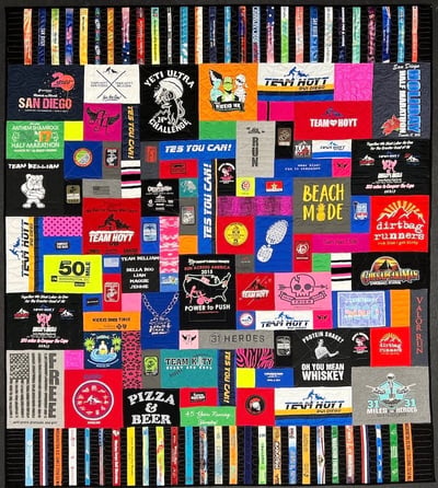 medal ribbons T-shirt quilt by Too Cool T-shirt Quilts