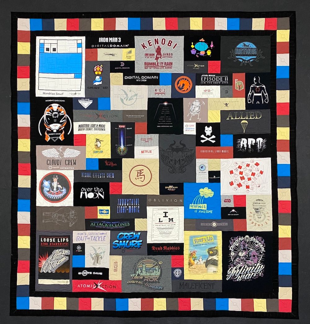 Too Cool T-shirt quilt with a triple border