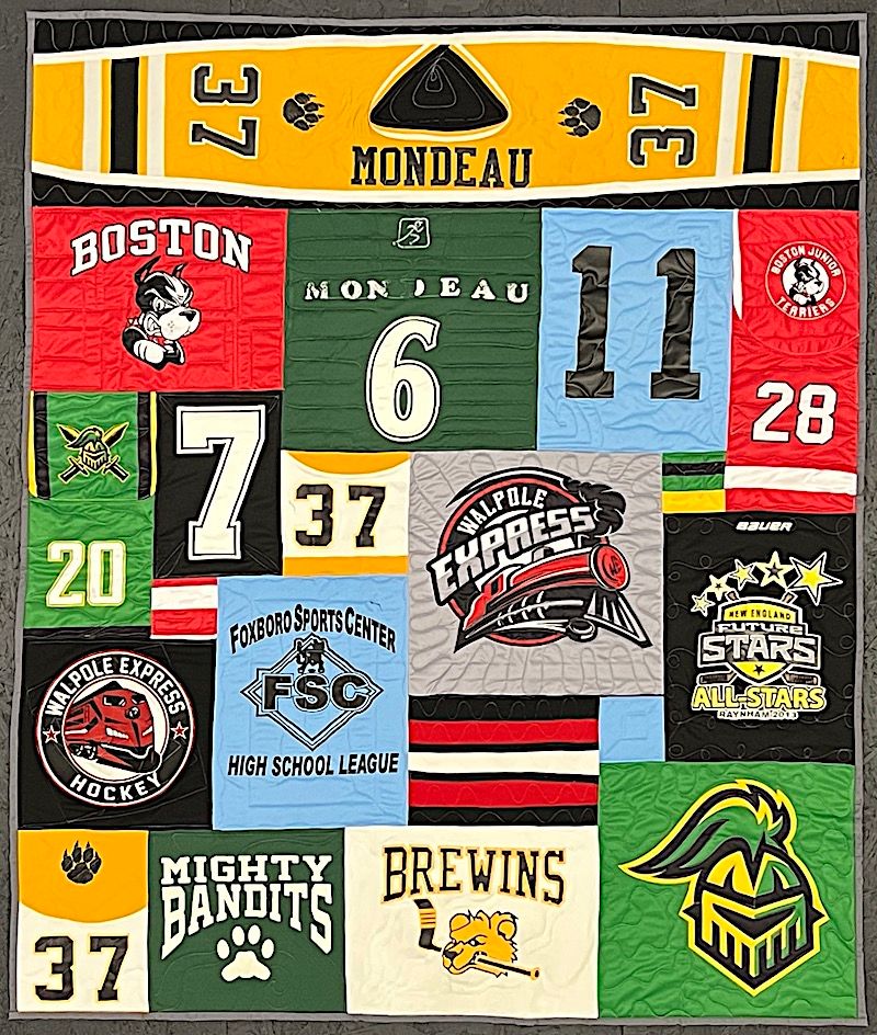 Awesome Jersey quilt one across the top by Too Cool T-shirt Quilt