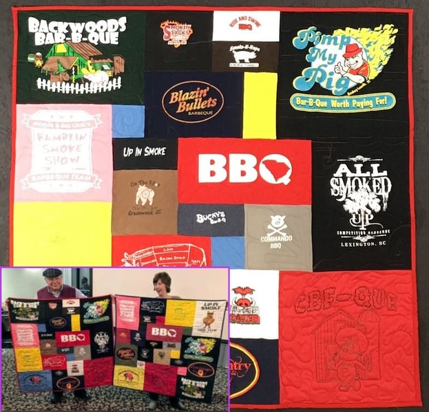 BBQ themed T-shirt Quilt by Too Cool T-shirt Quilts