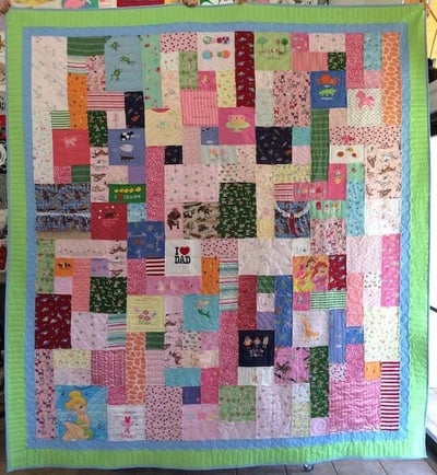 baby clothes quilt made by Too Cool T-shirt Quilts