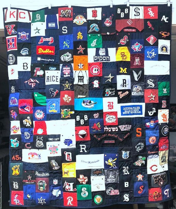 quilt made from baseball caps by Too Cool T-shirt Quilts