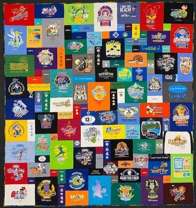 runDisney T-shirt quilt by Too Cool T-shirt Quilts