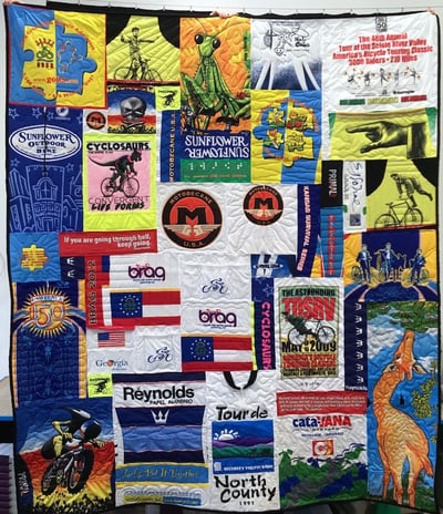 Bicycle jersey quilt by Too Cool T-shirt Quilts