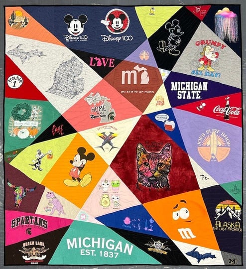 Broken Glass Style T-shirt Quilt By Too Cool T-shirt Quilts