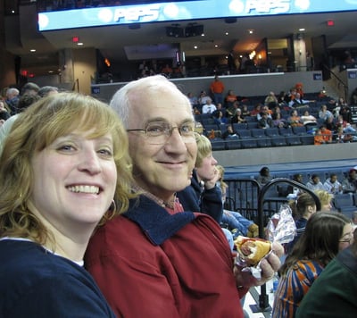 Carmen And Dad at a UVA BasketballGame