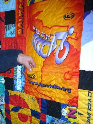 bike jerseys can be used in a Too Cool T-shirt Quilt