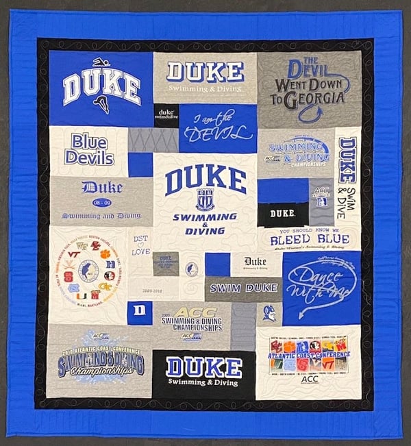 Duke T-shirt quilt by Too cool T-shirt quilts