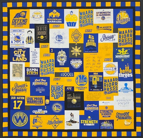 Golden State Warriors T-shirt quilt by Too cool T-shirt quilts