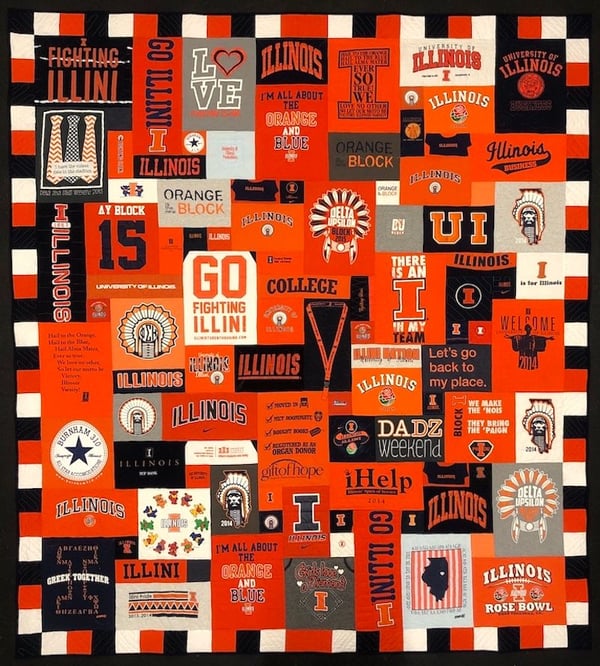 U of ILL  T-shirt quilt by Too cool T-shirt quilts