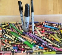 Color crayons for a T-shirt quilt