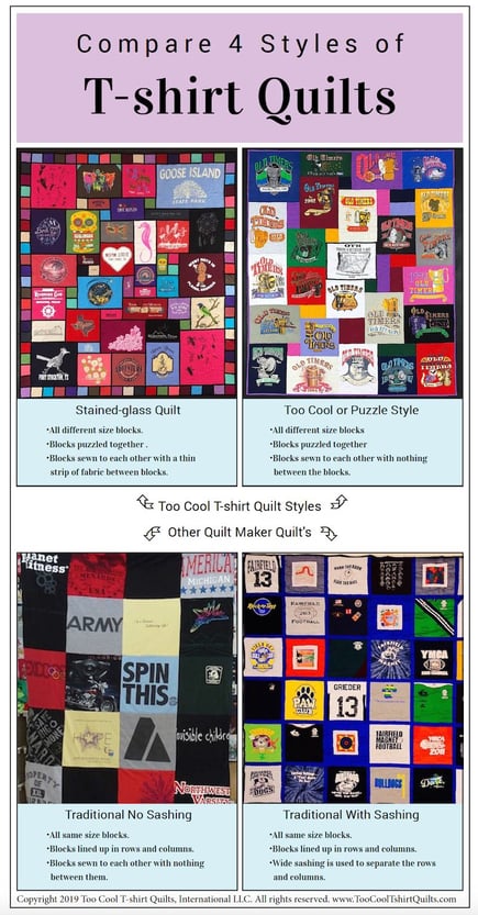 Compare 4 Styles of T-shirt Quilts 