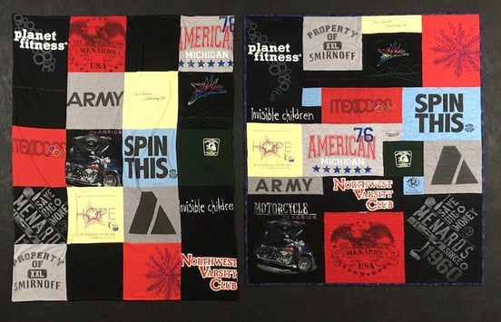 Compare a T-shirt quilt and a T-shirt blanket
