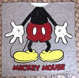 How a Mickey Mouse T-shirt should look cut for a T-shirt Quilt