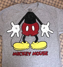 How a Mickey Mouse T-shirt looks before being cut for a T-shirt Quilt