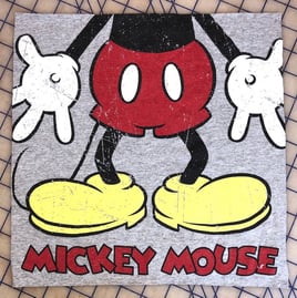 How a Mickey Mouse T-shirt should NOT look cut for a T-shirt Quilt