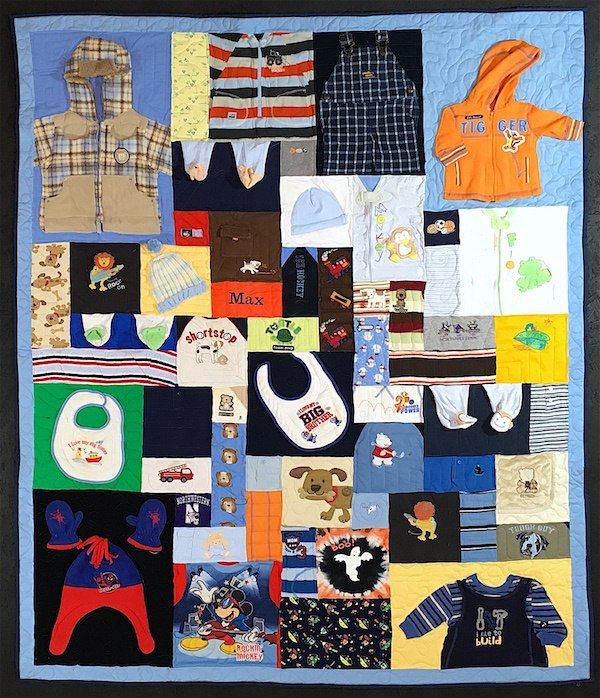 Cute baby clothes quilt complex baby clothes quilt made by Too Cool T-shirt Quilts