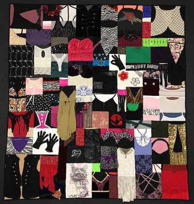 Dance Outfits transformed into a quilt.